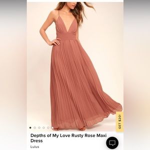 NWT Lulu’s Depth of My Love Pleated Dress (XS)